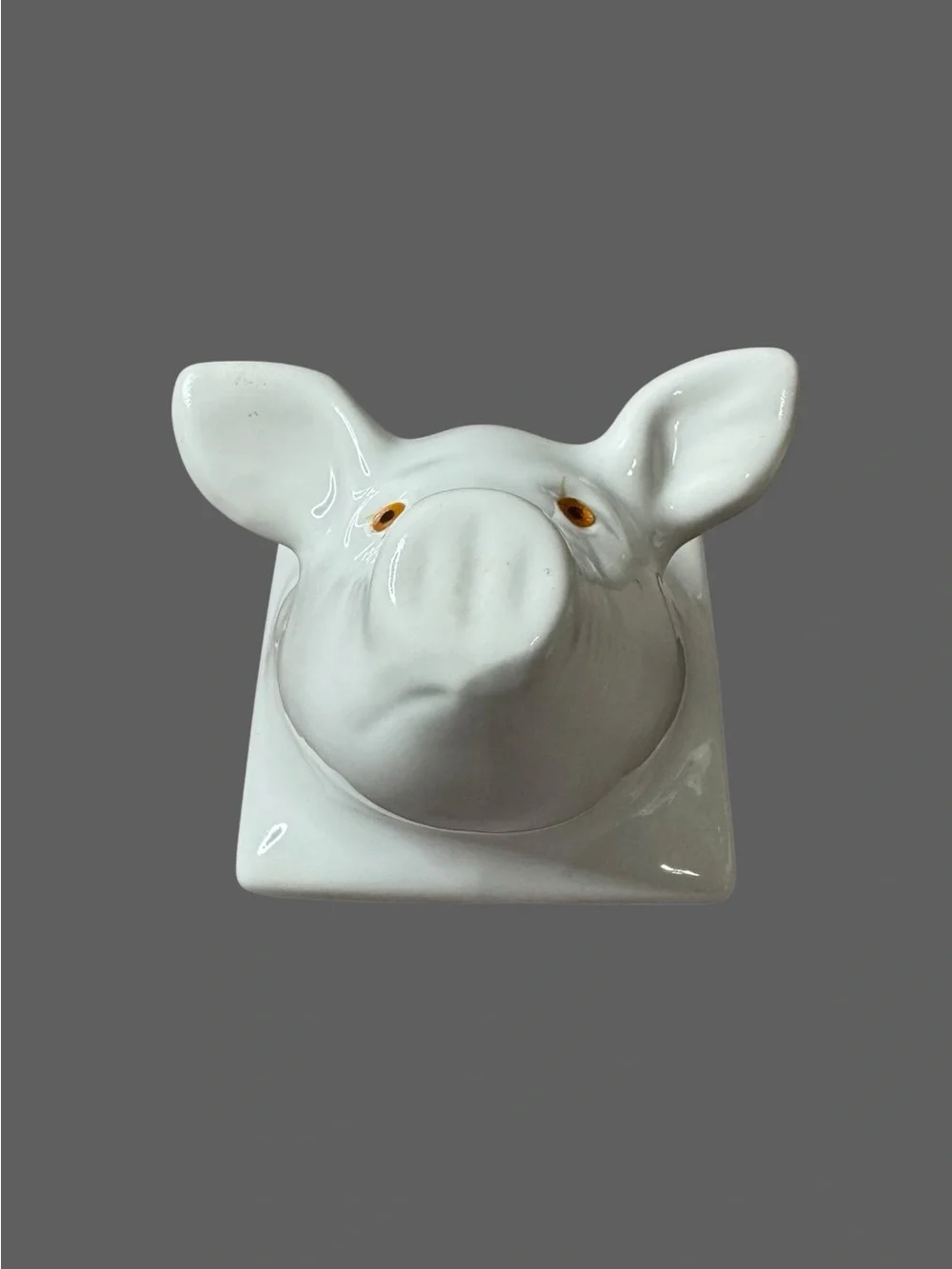 White Ceramic Pig Wall Decor - Playful Accent